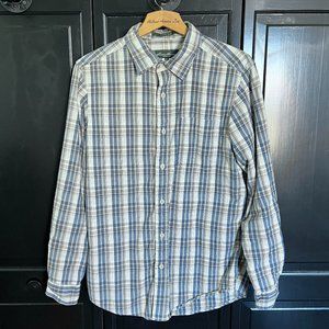 Eddie Bauer Vintage Wash Plaid Button Down Long Sleeve Shirt